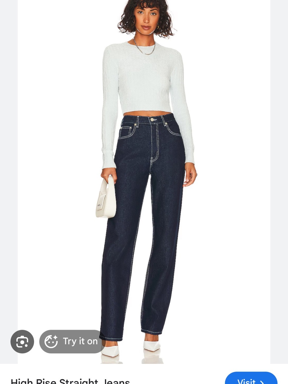 High-Rise Straight Jeans in Dark Indigo